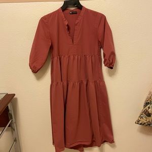 Zara Coral Pink Midi Dress